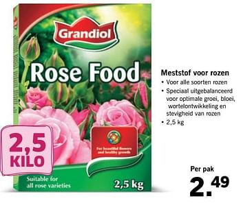 Aanbiedingen Meststof voor rozen - Grandiol - Geldig van 03/04/2017 tot 08/04/2017 bij Lidl