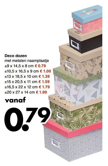 Aanbiedingen Deco dozen - Huismerk - Wibra - Geldig van 10/04/2017 tot 22/04/2017 bij Wibra