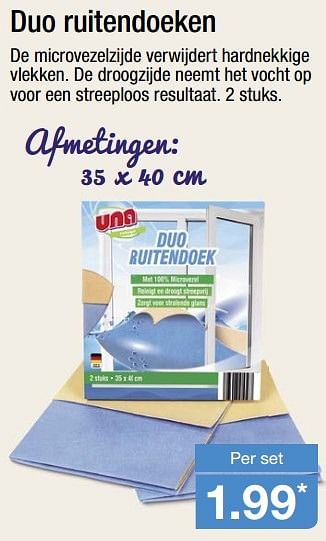 Aanbiedingen Duo ruitendoeken - Una - Geldig van 03/04/2017 tot 08/04/2017 bij Aldi