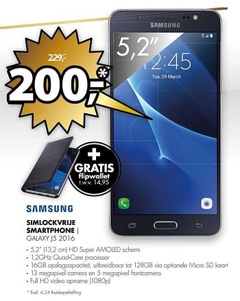 Aanbiedingen Samsung simlockvrije smartphone galaxy j5 2016 - Samsung - Geldig van 03/04/2017 tot 09/04/2017 bij Expert