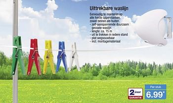 Aanbiedingen Uittrekbare waslijn - Huismerk - Aldi - Geldig van 03/04/2017 tot 08/04/2017 bij Aldi