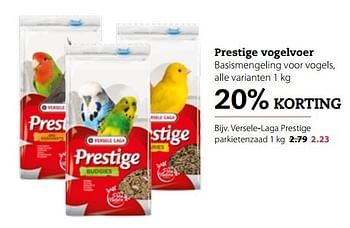 Aanbiedingen Prestige vogelvoer - Versele-Laga - Geldig van 03/04/2017 tot 16/04/2017 bij Pets Place