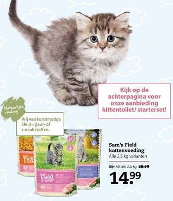 Aanbiedingen Sam`s field kattenvoeding - Sam's Field - Geldig van 03/04/2017 tot 16/04/2017 bij Pets Place