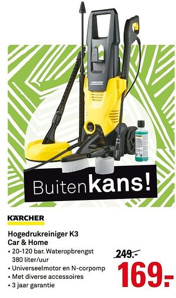 Aanbiedingen Karcher hogedrukreiniger k3 car + home - Kärcher - Geldig van 03/04/2017 tot 09/04/2017 bij Karwei