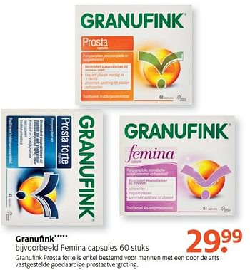 Aanbiedingen Femina capsules - Granufink - Geldig van 03/04/2017 tot 09/04/2017 bij Etos
