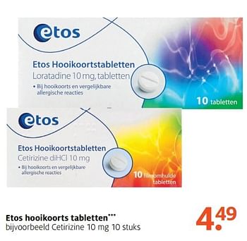 Aanbiedingen Cetirizine 10 mg - Huismerk - Etos - Geldig van 03/04/2017 tot 09/04/2017 bij Etos