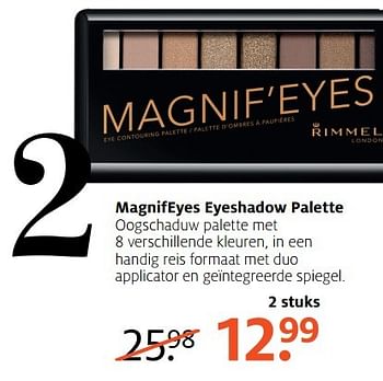 Aanbiedingen Magnifeyes eyeshadow palette - Rimmel - Geldig van 03/04/2017 tot 09/04/2017 bij Etos
