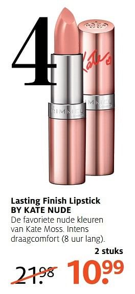 Aanbiedingen Lasting finish lipstick by kate nude - Rimmel - Geldig van 03/04/2017 tot 09/04/2017 bij Etos