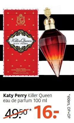 Aanbiedingen Katy perry killer queen eau de parfum - Katy Perry - Geldig van 03/04/2017 tot 09/04/2017 bij Etos