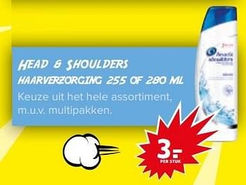 Aanbiedingen Head + shoulders haarverzorging - Head &amp; Shoulders - Geldig van 04/04/2017 tot 09/04/2017 bij Trekpleister