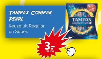 Aanbiedingen Tampax compak pearl - Tampax - Geldig van 04/04/2017 tot 09/04/2017 bij Trekpleister