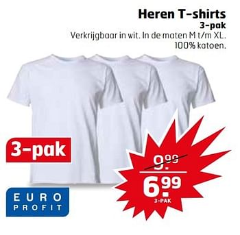 Aanbiedingen Heren t-shirts - Europrofit - Geldig van 04/04/2017 tot 09/04/2017 bij Trekpleister