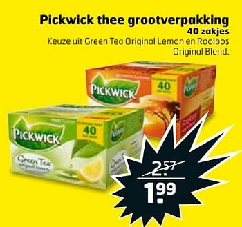 Aanbiedingen Pickwick thee grootverpakking - Pickwick - Geldig van 04/04/2017 tot 09/04/2017 bij Trekpleister