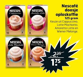 Aanbiedingen Nescafé doosje oploskoffie - Nescafe - Geldig van 04/04/2017 tot 09/04/2017 bij Trekpleister