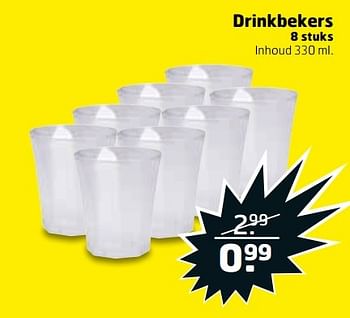 Aanbiedingen Drinkbekers - Huismerk - Trekpleister - Geldig van 04/04/2017 tot 09/04/2017 bij Trekpleister