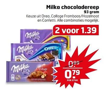 Aanbiedingen Milka chocoladereep - Milka - Geldig van 04/04/2017 tot 09/04/2017 bij Trekpleister