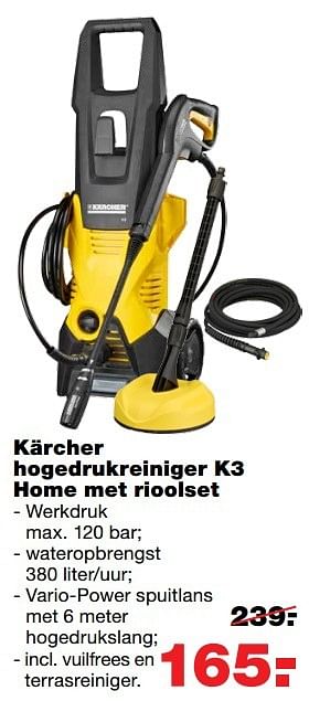 Aanbiedingen Kärcher hogedrukreiniger k3 home met rioolset - Kärcher - Geldig van 03/04/2017 tot 09/04/2017 bij Praxis