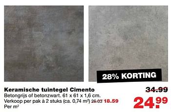 Aanbiedingen Keramische tuintegel cimento - Huismerk - Praxis - Geldig van 03/04/2017 tot 09/04/2017 bij Praxis