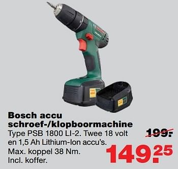 Aanbiedingen Bosch accu schroef--klopboormachine - Bosch - Geldig van 03/04/2017 tot 09/04/2017 bij Praxis