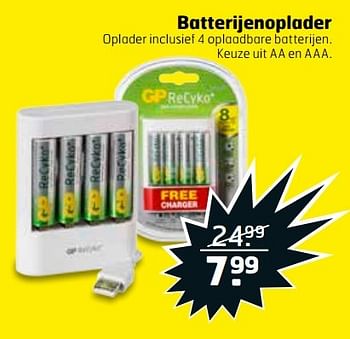 Aanbiedingen Batterijenoplader - GP Batteries - Geldig van 04/04/2017 tot 09/04/2017 bij Trekpleister