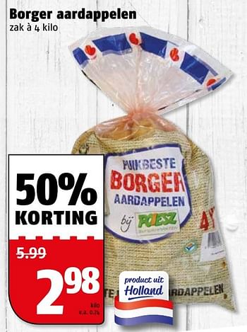 Aanbiedingen Borger aardappelen - Huismerk Poiesz - Geldig van 04/04/2017 tot 09/04/2017 bij Poiesz