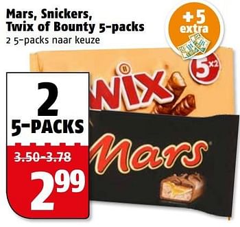 Aanbiedingen Mars, snickers, twix of bounty - Mars - Geldig van 04/04/2017 tot 09/04/2017 bij Poiesz