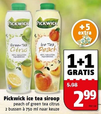 Aanbiedingen Pickwick ice tea siroop - Pickwick - Geldig van 04/04/2017 tot 09/04/2017 bij Poiesz