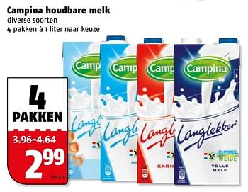 Aanbiedingen Campina houdbare melk - Campina - Geldig van 04/04/2017 tot 09/04/2017 bij Poiesz
