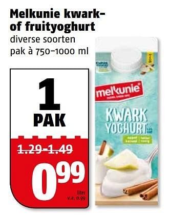 Aanbiedingen Melkunie kwarkof fruityoghurt - Melkunie - Geldig van 04/04/2017 tot 09/04/2017 bij Poiesz