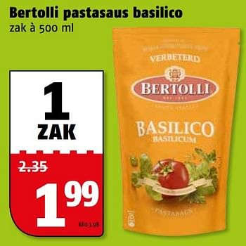 Aanbiedingen Bertolli pastasaus basilico - Bertolli - Geldig van 04/04/2017 tot 09/04/2017 bij Poiesz