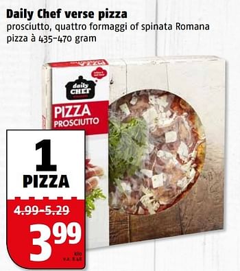 Aanbiedingen Daily chef verse pizza - Daily chef - Geldig van 04/04/2017 tot 09/04/2017 bij Poiesz
