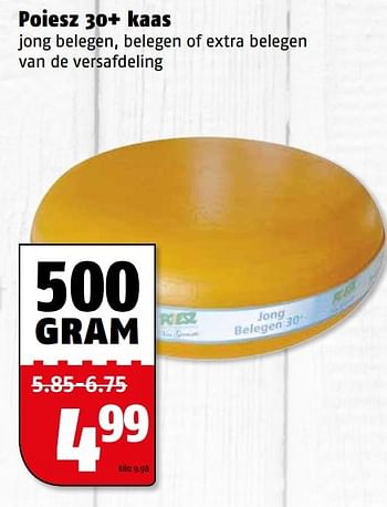 Aanbiedingen Poiesz 30+ kaas - Huismerk Poiesz - Geldig van 04/04/2017 tot 09/04/2017 bij Poiesz