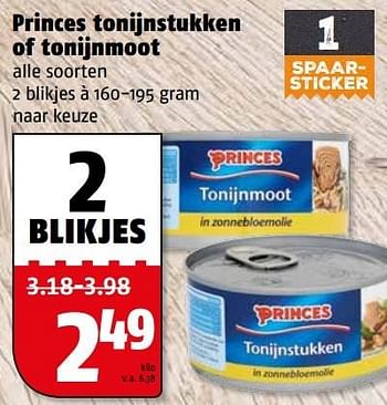 Aanbiedingen Princes tonijnstukken of tonijnmoot - Princes - Geldig van 04/04/2017 tot 09/04/2017 bij Poiesz