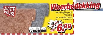 Aanbiedingen Vloerbedekking zacht tapijt op rol, vliesrug - Huismerk - Poco - Geldig van 03/04/2017 tot 09/04/2017 bij Poco