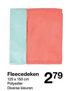Aanbiedingen Fleecedeken - Huismerk - Zeeman  - Geldig van 08/04/2017 tot 14/04/2017 bij Zeeman