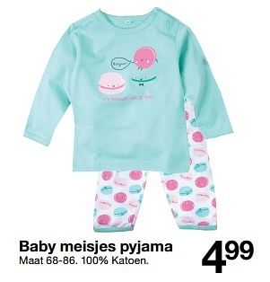 Aanbiedingen Baby meisjes pyjama - Huismerk - Zeeman  - Geldig van 08/04/2017 tot 14/04/2017 bij Zeeman
