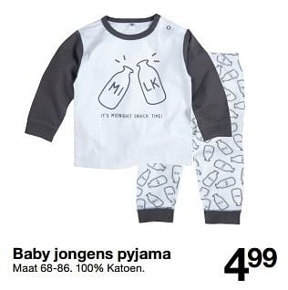 Aanbiedingen Baby jongens pyjama - Huismerk - Zeeman  - Geldig van 08/04/2017 tot 14/04/2017 bij Zeeman