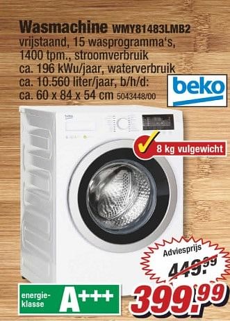 Aanbiedingen Beko wasmachine wmy81483lmb2 - Beko - Geldig van 03/04/2017 tot 09/04/2017 bij Poco