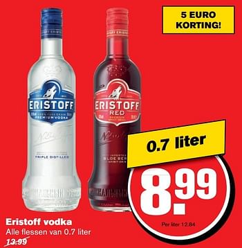 Aanbiedingen Eristoff vodka - Eristoff - Geldig van 05/04/2017 tot 11/04/2017 bij Hoogvliet