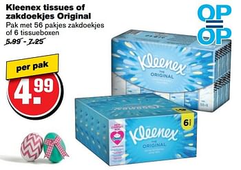 Aanbiedingen Kleenex tissues of zakdoekjes original - Kleenex - Geldig van 05/04/2017 tot 11/04/2017 bij Hoogvliet