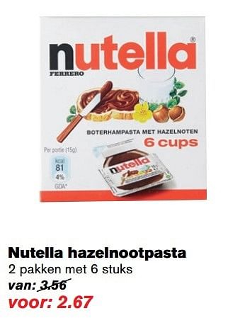 Aanbiedingen Nutella hazelnootpasta - Nutella - Geldig van 05/04/2017 tot 11/04/2017 bij Hoogvliet