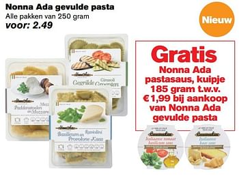 Aanbiedingen Nonna ada gevulde pasta - Nonna - Geldig van 05/04/2017 tot 11/04/2017 bij Hoogvliet