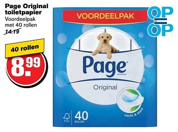 Aanbiedingen Page original toiletpapier - Page - Geldig van 05/04/2017 tot 11/04/2017 bij Hoogvliet