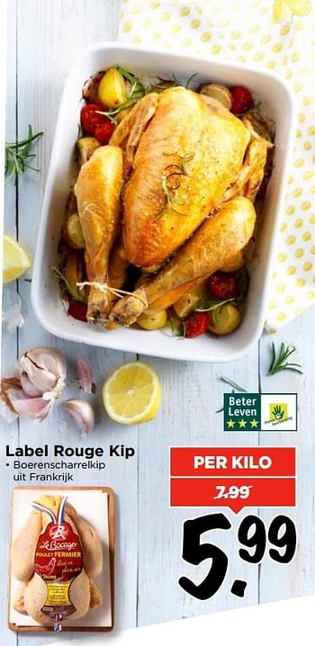 Aanbiedingen Label rouge kip - Huismerk Vomar - Geldig van 09/04/2017 tot 15/04/2017 bij Vomar