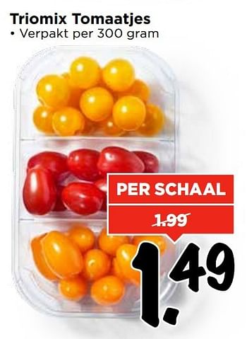 Aanbiedingen Triomix tomaatjes - Huismerk Vomar - Geldig van 09/04/2017 tot 15/04/2017 bij Vomar