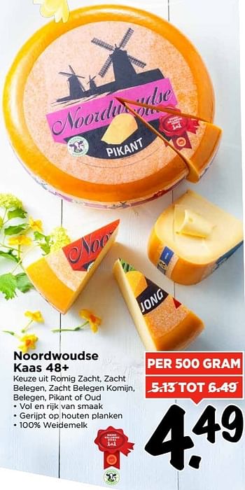 Aanbiedingen Noordwoudse kaas 48+ - Noordwoudse - Geldig van 09/04/2017 tot 15/04/2017 bij Vomar