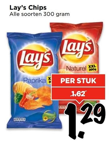 Aanbiedingen Lay`s chips - Lay's - Geldig van 09/04/2017 tot 15/04/2017 bij Vomar