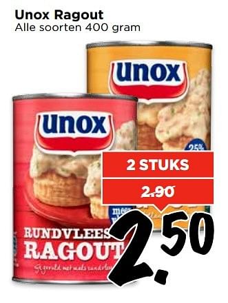 Aanbiedingen Unox ragout - Unox - Geldig van 09/04/2017 tot 15/04/2017 bij Vomar