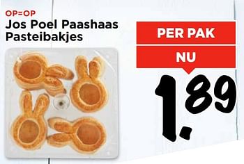 Aanbiedingen Jos poel paashaas pasteibakjes - Huismerk Vomar - Geldig van 09/04/2017 tot 15/04/2017 bij Vomar