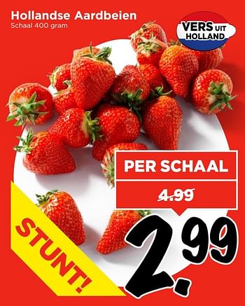 Aanbiedingen Hollandse aardbeien - Huismerk Vomar - Geldig van 09/04/2017 tot 15/04/2017 bij Vomar